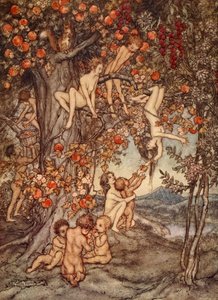 ナサニエルホーソーンによる「少女と少年のためのワンダーブック」のイラスト、1928年 作： Arthur Rackham